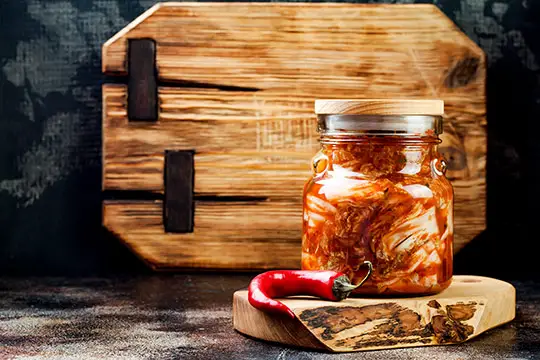 jar of homemade kimchi