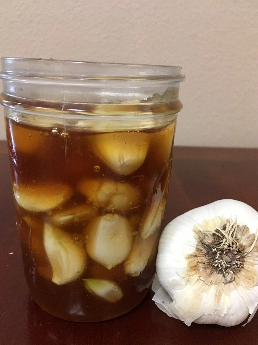 jar of fermented honey garlic