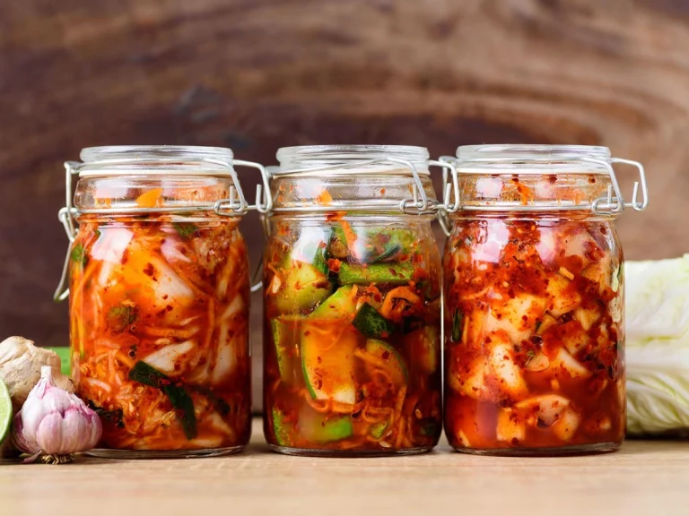 jars of foods with probiotics for gut health