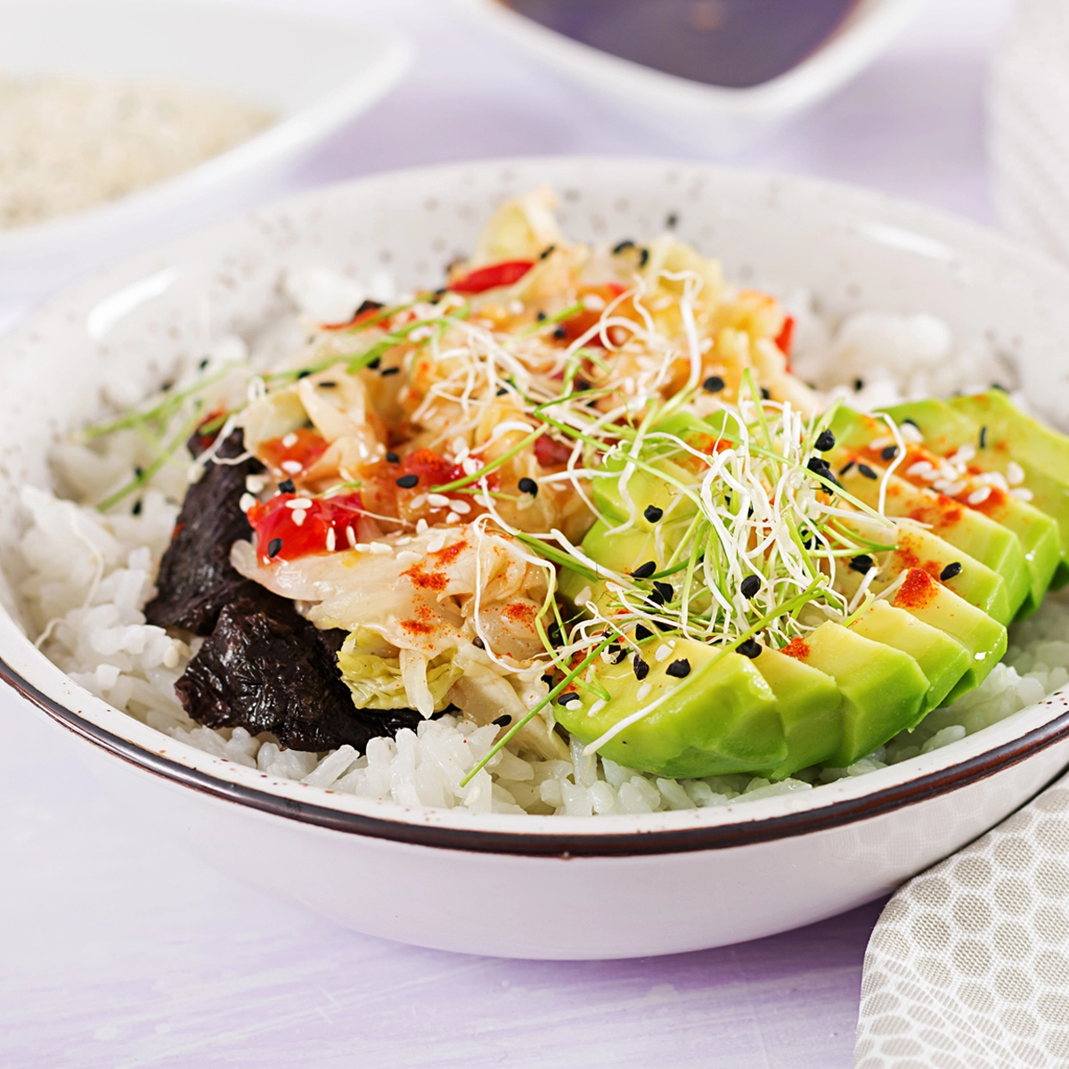 kimchi-rice-bowl-recipe-with-vegan-ingredients