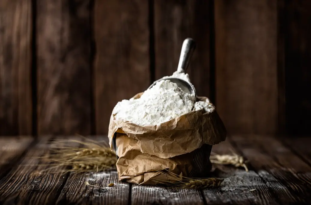 flour in paper bag