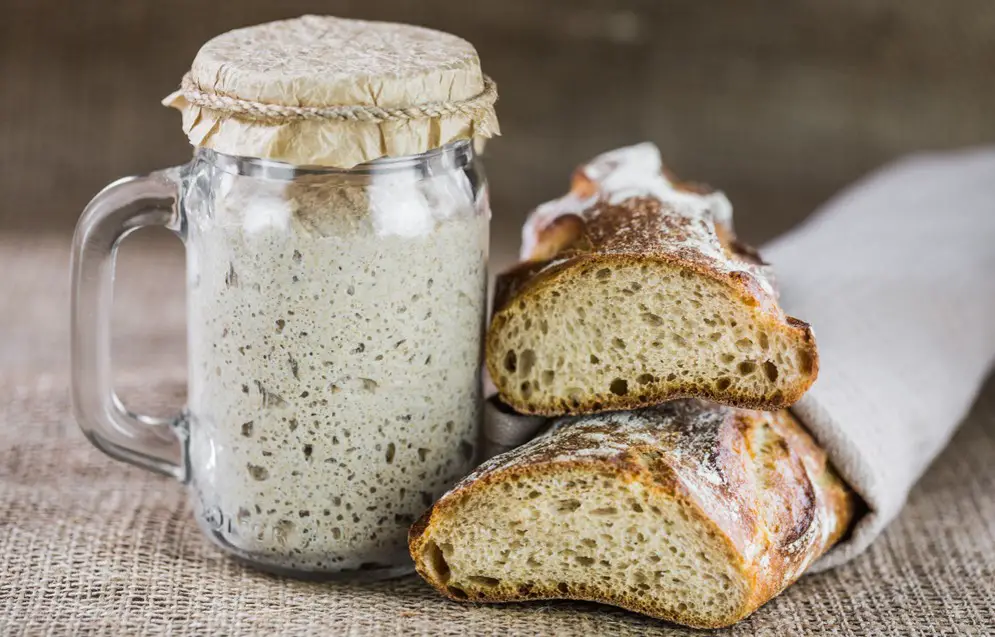 sourdough in jar with bread