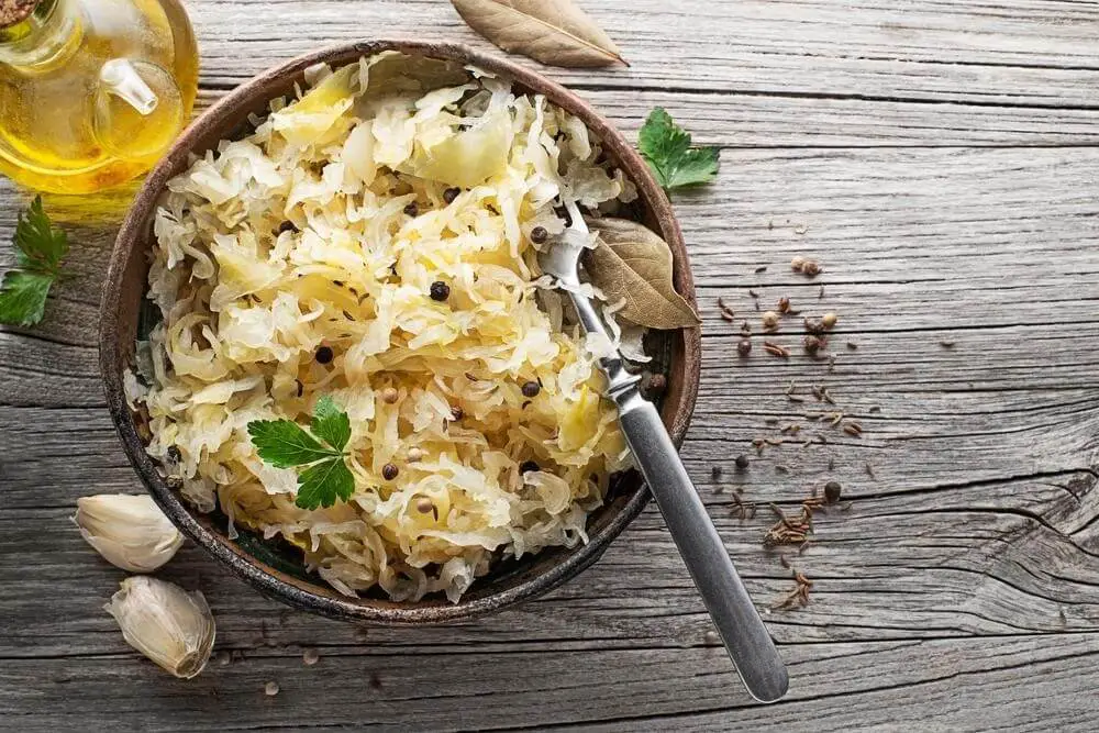 served cabbage in jar